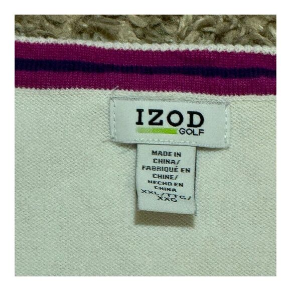 Izod Golf XXL Purple Houndstooth Vest & Polo Matching Pink Shirt Set Fuschia - Picture 4 of 8